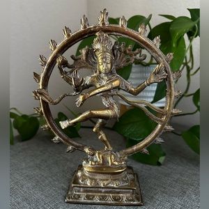 Brass Nataraja figure symbolic of Shiva as the lord of Dance and Dramatic Arts.